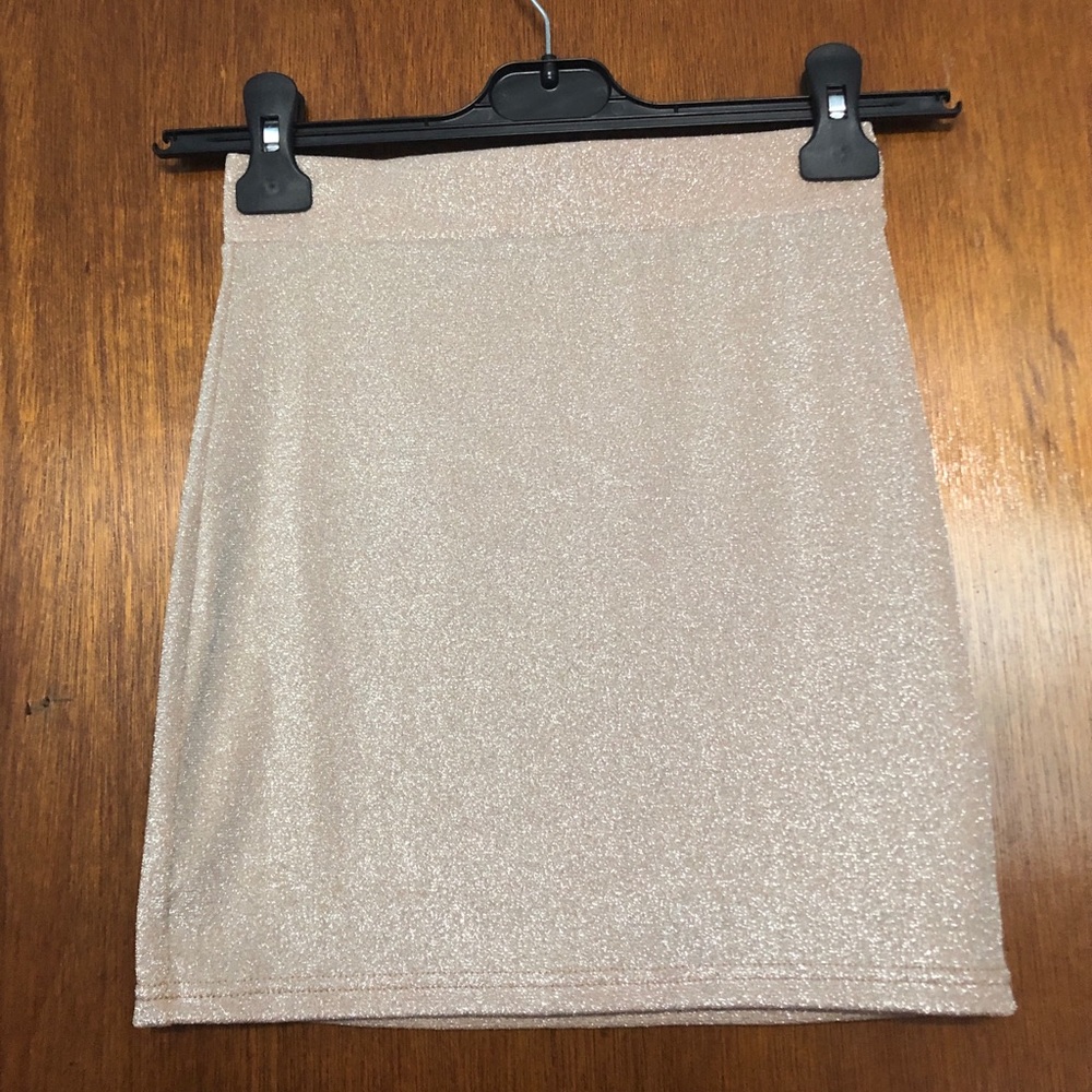 glittery beige mini skirt ✨
